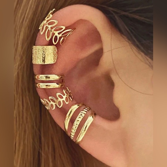 Jewelry - New women’s 5 pcs gold bride clip on earring set jewelry gift